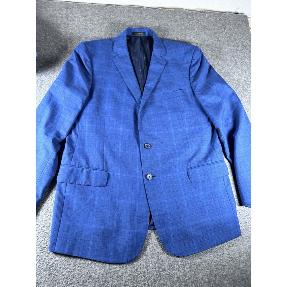 Jos A Bank Reserve Blazer Mens 46L Blue Window Payne Super 130 Wool Italy